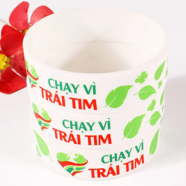 Custom Silicone Wristbands Logo Printed Silicone Wristbands